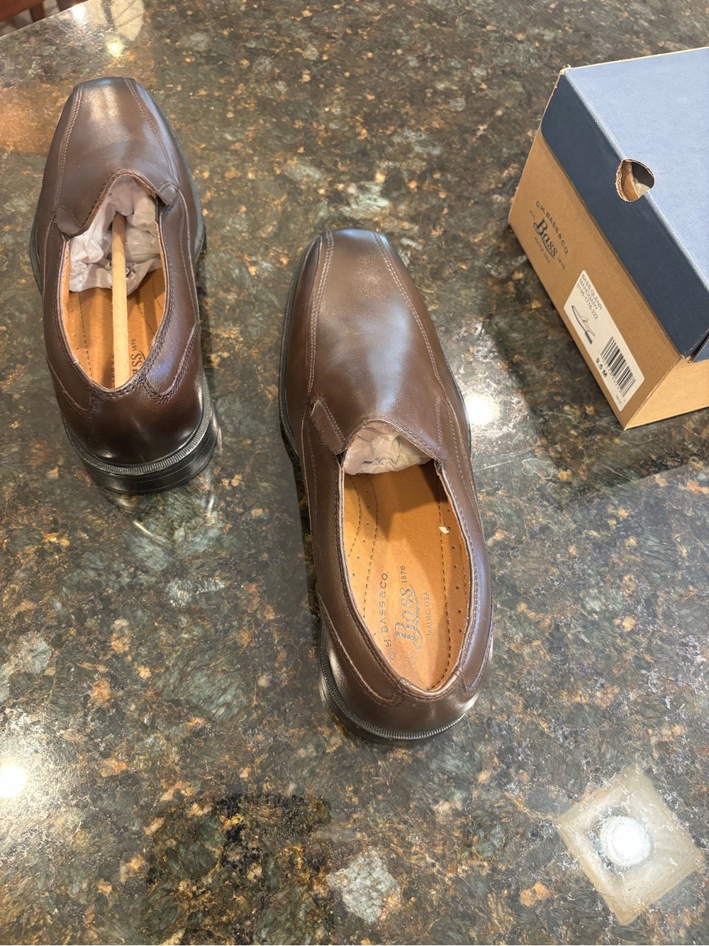 G.H. Bass & Co. Brown Leather Slip-On Loafers - Classic Mens Dress Casual